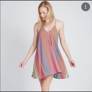 Amanda Uprichard Rainbow Vertical Stripe Dress